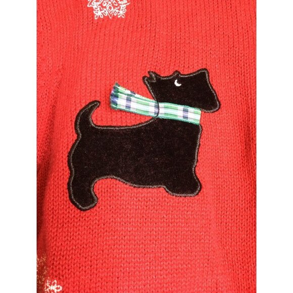 Vintage Sweater Dogs Toto Ugly Christmas Holiday Cardigan Large Petite - Picture 4 of 10